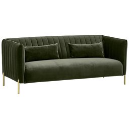 Amazon Brand – Rivet Frederick Mid-Century Modern Tufted Velvet Sofa Couch, 77.5