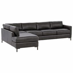 Amazon Brand – Rivet Edgewest Modern Left Facing L Shape Sectional, Leather, 116