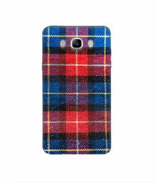 Amazon Brand - Solimo Designer Check Cloth 3D Printed Hard Back Case Mobile Cover for Samsung Galaxy J7 (2016)