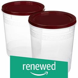 (Renewed) Amazon Brand - Solimo 2-Piece Kitchen Storage Container Set, 7.5 litres, Brown Lid