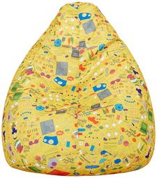 AmazonBrand - Amazon Brand - Solimo Jaunty Yellow XL Bean Bag Cover Without Beans