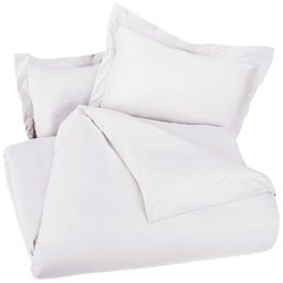 AmazonBasics Microfiber Duvet Set, Bright White, 140cmx200cm/ 65cmx65cmx2