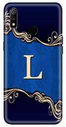 Amazon Brand - Solimo Designer Blue Pattern Alphabet-L 3D Printed Hard Back Case Mobile Cover for Realme 3 / Realme 3i