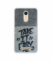 Amazon Brand - Solimo Designer Take It Easy UV Printed Soft Back Case Mobile Cover for Mi Redmi Note 3