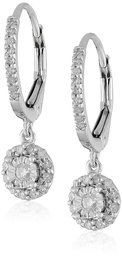 10k White Gold Diamond Dangle Earrings (1/4cttw, I-J Color, I2-I3 Clarity)