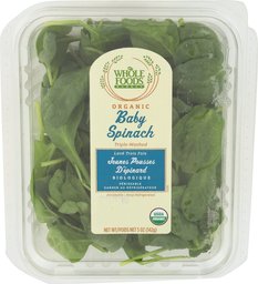 Whole Foods Market, Organic Baby Spinach, 5 oz