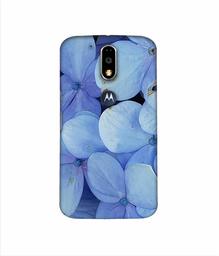 Amazon Brand - Solimo Designer Light Blue Flower Photography 3D Printed Hard Back Case Mobile Cover for Motorola Moto G4 Plus (with Logo Cut)