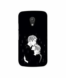 Amazon Brand - Solimo Designer Couples Standing in Rain 3D Printed Hard Back Case Mobile Cover for Motorola Moto G 2nd Generation