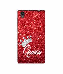 Amazon Brand - Solimo Designer Queen On Red Glitter 3D Printed Hard Back Case Mobile Cover for Sony Xperia L1