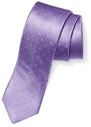 BUTTONED DOWN Men's 100% Silk Tie, Light Purple/light blue dot, Extra Long