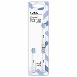 Amazon Brand - Solimo Flossing Replacement Brush Heads, 3 Count (Fits Most Oral-B Electric Toothbrushes)