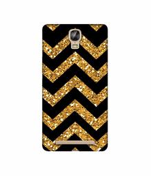 Amazon Brand - Solimo Designer Golden Zik Zak Pattern 3D Printed Hard Back Case Mobile Cover for Gionee Marathon M5 Plus