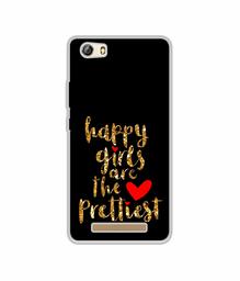 Amazon Brand - Solimo Designer Happy Girls are The Prettiest UV Printed Soft Back Case Mobile Cover for Gionee Marathon M5 lite