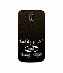 Amazon Brand - Solimo Designer Daddy's Girl and Mummy World 3D Printed Hard Back Case Mobile Cover for Nokia 1