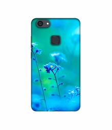 Amazon Brand - Solimo Designer Blue Flower UV Printed Soft Back Case Mobile Cover for Vivo V7 Plus