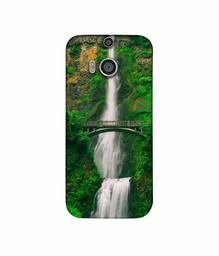 Amazon Brand - Solimo Designer Waterfall 3D Printed Hard Back Case Mobile Cover for HTC One M8