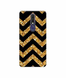 Amazon Brand - Solimo Designer Golden Zik Zak Pattern 3D Printed Hard Back Case Mobile Cover for Nokia 3.1 Plus