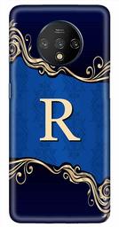 Amazon Brand - Solimo Designer Blue Pattern Alphabet-R 3D Printed Hard Back Case Mobile Cover for OnePlus 7T