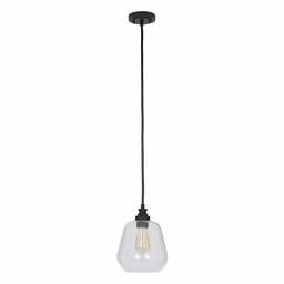 Amazon Brand – Stone & Beam Glass Shade Pendant Light Chandelier with LED Light Bulb, 11