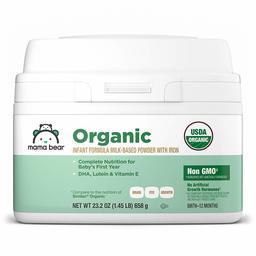 Amazon Brand - Mama Bear USDA-Certified Organic Milk-Based Powder Infant Formula with Iron, 23.2 Ounce