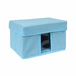 Amazon Brand - Solimo Fabric Rectangular Storage Box, Small, Set of 1, Medical Blue