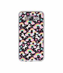 Amazon Brand - Solimo Designer Unicorn Texture UV Printed Soft Back Case Mobile Cover for Samsung Galaxy E5