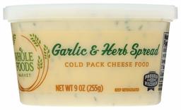 WHOLE FOODS MARKET Garlic And Herb Spread, 9 OZ