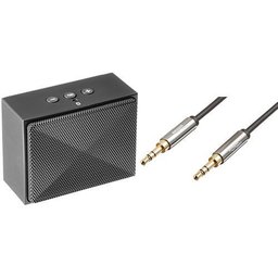 AmazonBasics Mini Bluetooth Speaker (Gray) and 3.5mm Male to Male Stereo Audio Cable (2 Feet) Set