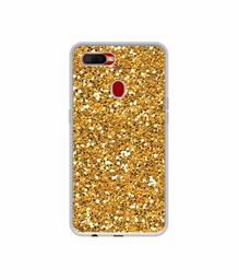 Amazon Brand - Solimo Designer Golden Sparkle UV Printed Soft Back Case Mobile Cover for Oppo A5s