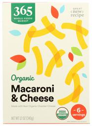 365 by Whole Foods Market, Organic Macaroni & Cheese, Cheddar, 12 Ounce