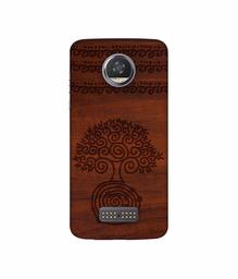 Amazon Brand - Solimo Designer Engraved Patten 3D Printed Hard Back Case Mobile Cover for Moto Z2 Play