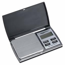 AmazonBasics 500g x 0.01g Digital Pocket Weight Scale, Digital Gram Scale, Food Scale and Jewellery Scale