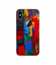 Amazon Brand - Solimo Designer Multiolor Brush Texture on Wall 3D Printed Hard Back Case Mobile Cover for Apple iPhone Xs Max (Logo Cut)