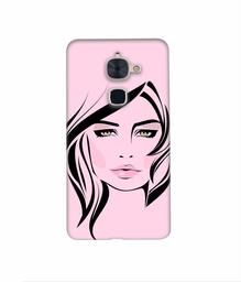 Amazon Brand - Solimo Designer Pink Lady Pattern 3D Printed Hard Back Case Mobile Cover for LeTV Le 2