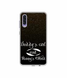 Amazon Brand - Solimo Designer Daddy's Girl and Mummy World UV Printed Soft Back Case Mobile Cover for Samsung Galaxy A50s