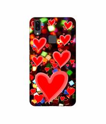 Amazon Brand - Solimo Designer Heart Texture on Glitters 3D Printed Hard Back Case Mobile Cover for Vivo V9 / V9 Pro