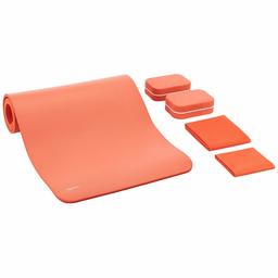 AmazonBasics Tapis de yoga de 1,27 cm d’épaisseur, lot de 6 articles, Rouge corail