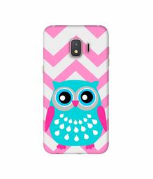 Amazon Brand - Solimo Designer Sky Blue Owl 3D Printed Hard Back Case Mobile Cover for Samsung Galaxy J2 Core