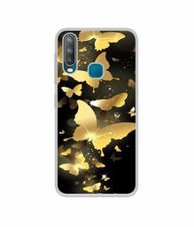 Amazon Brand - Solimo Designer Golden Butterfly Pattern UV Printed Soft Back Case Mobile Cover for Vivo U10