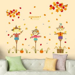 Amazon Brand - Solimo Wall Sticker for Kids' Room (Scarecrow Stories, Ideal Size on Wall: 124 x 100 cm)