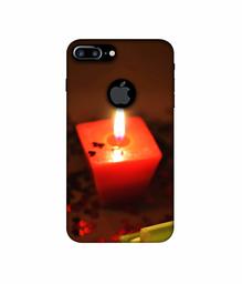 Amazon Brand - Solimo Designer Candle Light 3D Printed Hard Back Case Mobile Cover for Apple iPhone 7 Plus (Logo Cut)