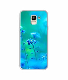 Amazon Brand - Solimo Designer Blue Flower UV Printed Soft Back Case Mobile Cover for Samsung Galaxy J6