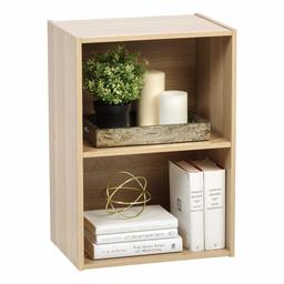 Amazon Brand - Movian MDF Shelf 2 lockers Cube Bookcase, Light Oak, 41.5 x 29 x 59.5 cm