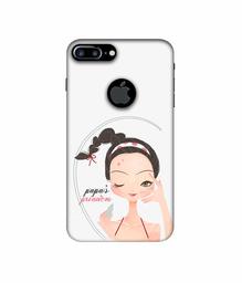 Amazon Brand - Solimo Designer Papa's Princess 3D Printed Hard Back Case Mobile Cover for Apple iPhone 7 Plus (Logo Cut)