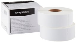 AmazonBasics Multi-Purpose Labels for Label Printers, White, 1-1/8 x 3-1/2 Inch, 350 Labels per Roll, 2 Rolls