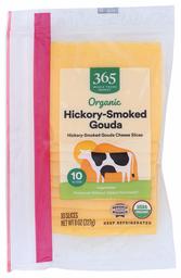 365 Everyday Value, Gouda Hickory Smoked Sliced Organic, 8 Ounce