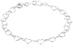 Silver 5,3 mm Rolo Hjärta Länk Armband