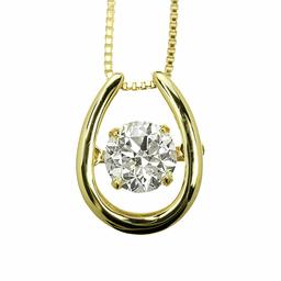 Amazon Collection (AMBZO) K18 Yellow Gold Dancing Stone Necklace Dancing Diamond 0.5 ct Horseshoe Style (J.I1.VG Equivalent) HP0010YG-05