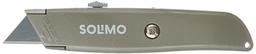 Amazon Brand - Solimo Retractable Knife with Extra Blade (Grey)