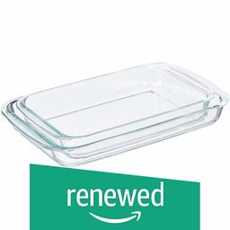 (Renewed) AmazonBasics Glass Oblong Baking Dishes, Pack of 2